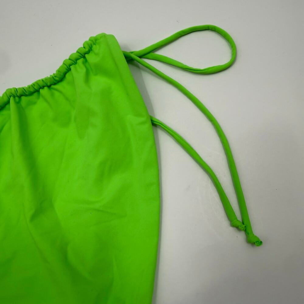 Good American Bikini Bottom Size XL Tiny Ties NWOT Neon Green High Cut Swim NEW - Picture 10 of 14
